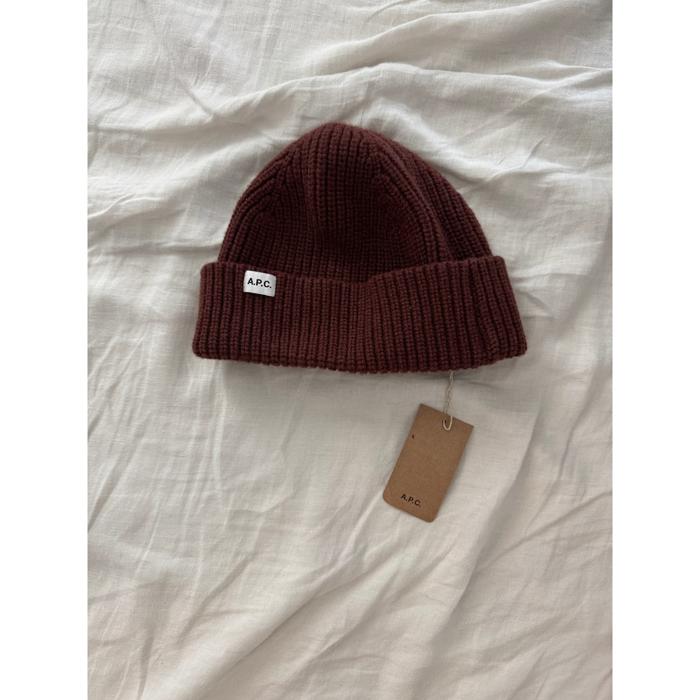 A.P.C. Bonnet New Billie Beanie Terracotta APC Wool Cashmere Knit Hat NEW NWT